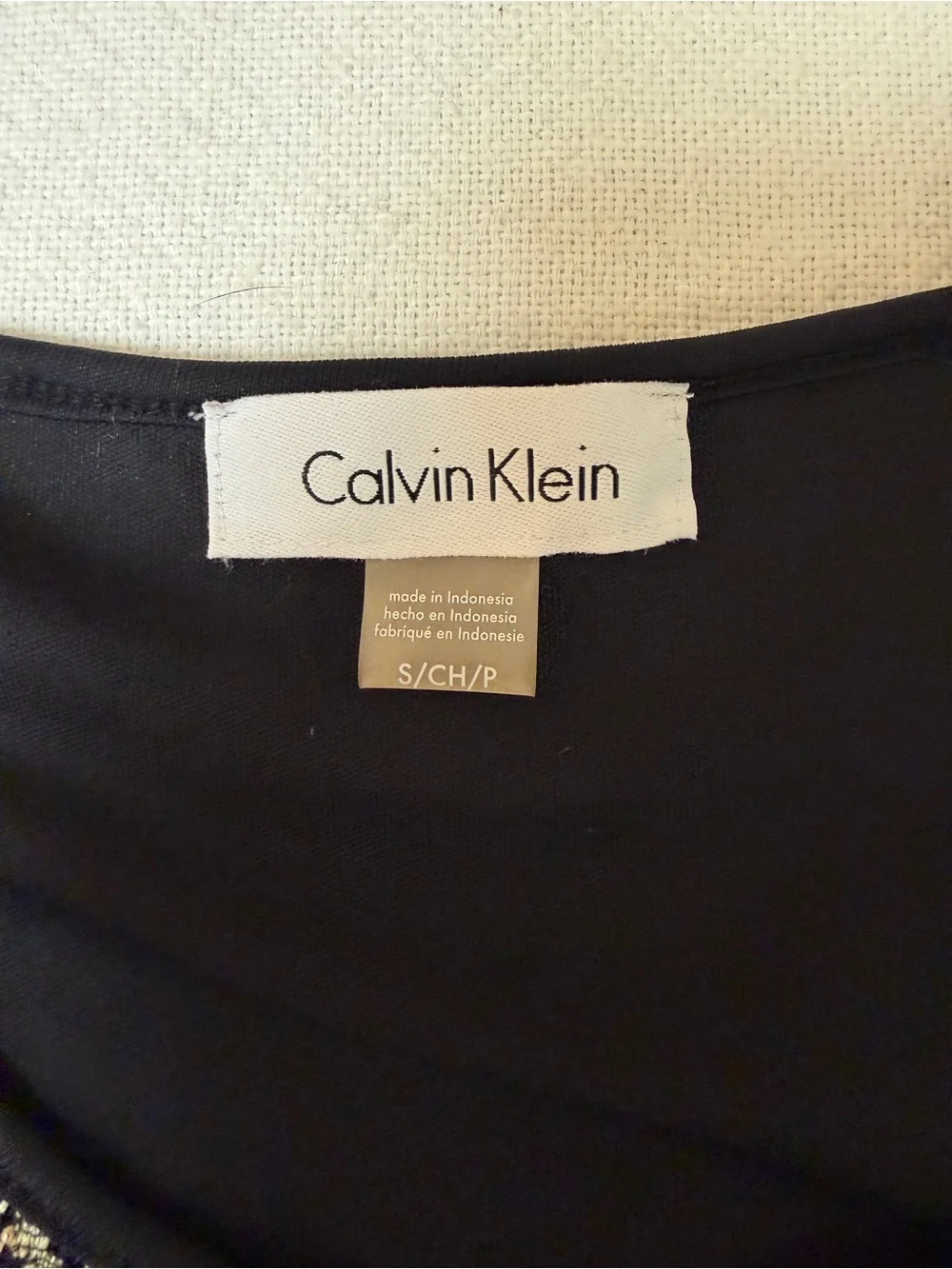 4/$20 Calvin Klein Black and Gold Short Sleeve Knit Top